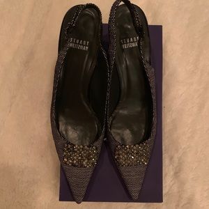 Stuart Weitzman Sling Heel Black & White
